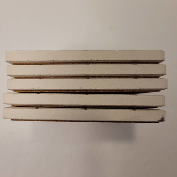Ceramic Drink Coasters "Simply Blessed" Cork Square 4x4 Set Of 5 - Picture 7 of 11